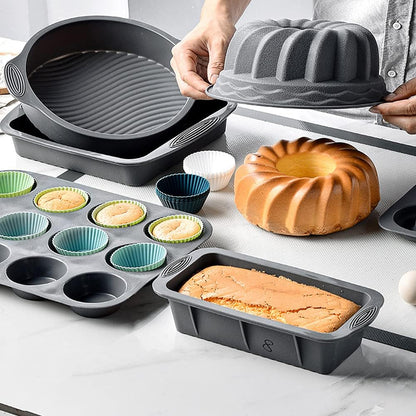 12pcs Silicone Muffin Cups, Reusable Silicone Baking Cups, Cup Cake Molds Set, 4 Color Muffin Liners Pastry Cake Mold Cupcake Liners Lunch Box Dividers, Non-Stick
