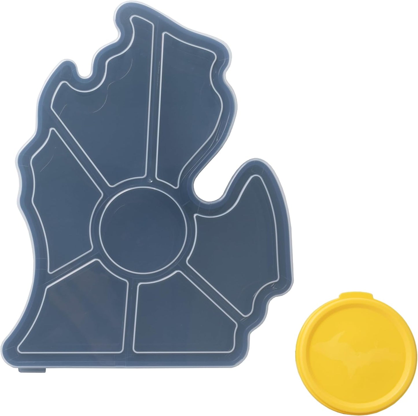 KOLORAE Michigan Serving Tray - Unique 7 Compartment Mitten State Reusable Snack Tray w/Dressing Cup. Great for Entertaining and Storage for Appetizers, Snacks, Chips & Dip