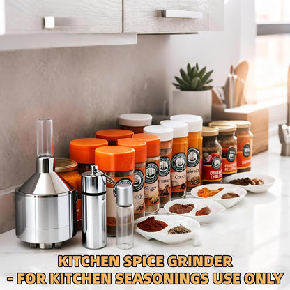Silver Spice Grinder - Manual Spice Grinder for Home Kitchen Use
