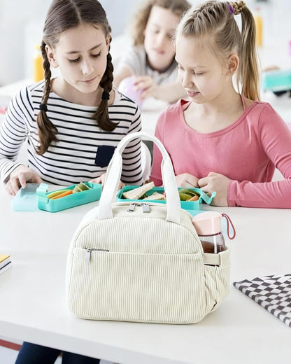 Lunch Box Lunch Bag Insulated Lunchbox Cute Reusable Lunch Tote bags for School Work Picnic for Kids Girls Women (Pink Bowknot)