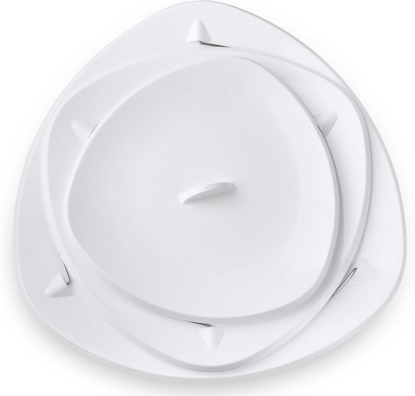 Masirs 3-Tier Collapsible Bowl: Decorative Design Folds for Minimal Storage. Ideal for Serving Snacks, Salad, and Fruit. Top Bowl Divided into Three Sections.
