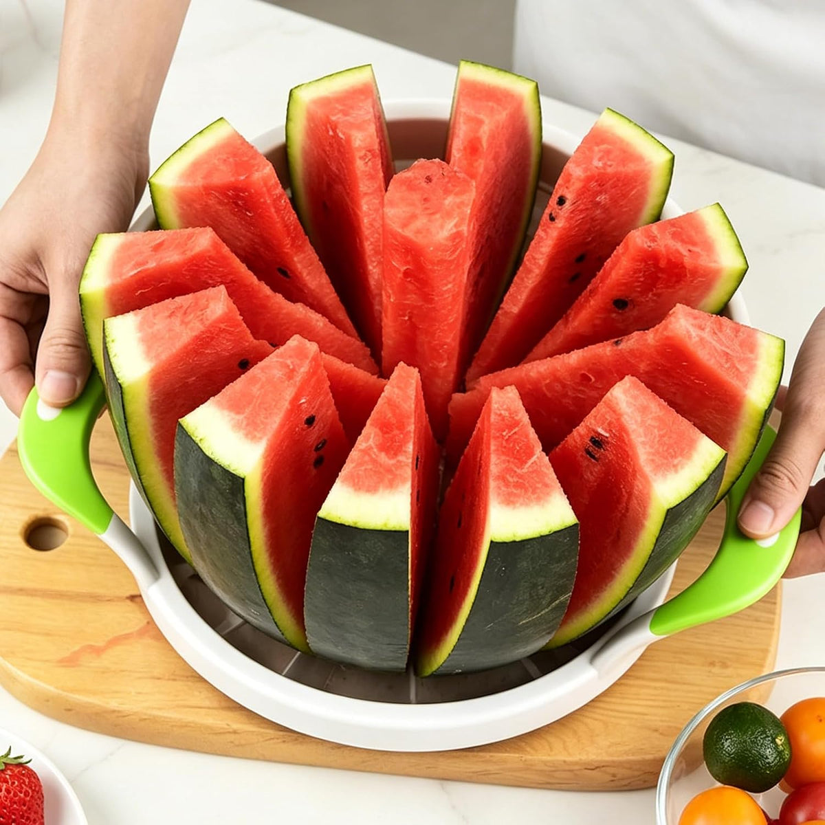 SOMOYA Extra Large Stainless Steel Watermelon Slicer for Home Kitchen