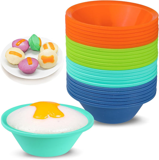 Webake Silicone Cupcake Baking Cups Set of 8, Air Fryer Muffin Pan Jumbo Muffin Liners Reusable Large Individual Muffin Tin, 3.5 Inch Mini Cake Pan Salad Dressing Container, BPA Free