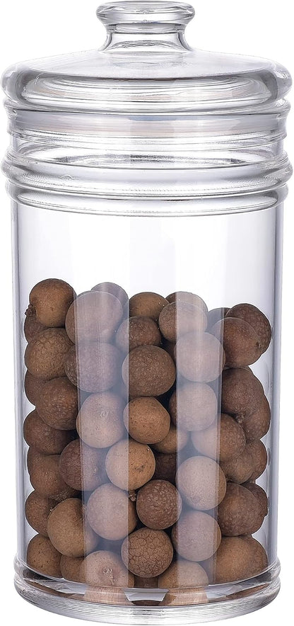64 oz Reinforced Large Acrylic Canister with Locking Clamp, Airtight Flip Jar | Food Storage Container for Flour, Sugar, Coffee, Candy, Cookie etc