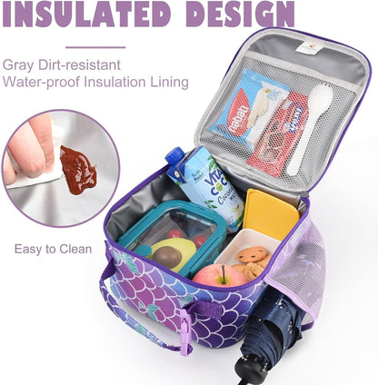 CaCTOUR Lunch Box Kids,Premium Insulated Lunchbox for Girls Boys,Soft Mini Cooler Bag Back to School Thermal Reusable Lunch Bag for Work School Picnic (Blue)