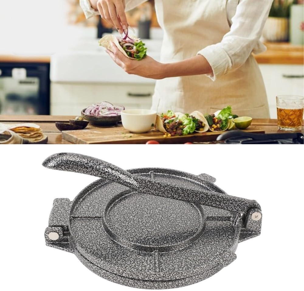 Tortilla Press Maker, 6.3 Inch Aluminum Alloy, Matte Black