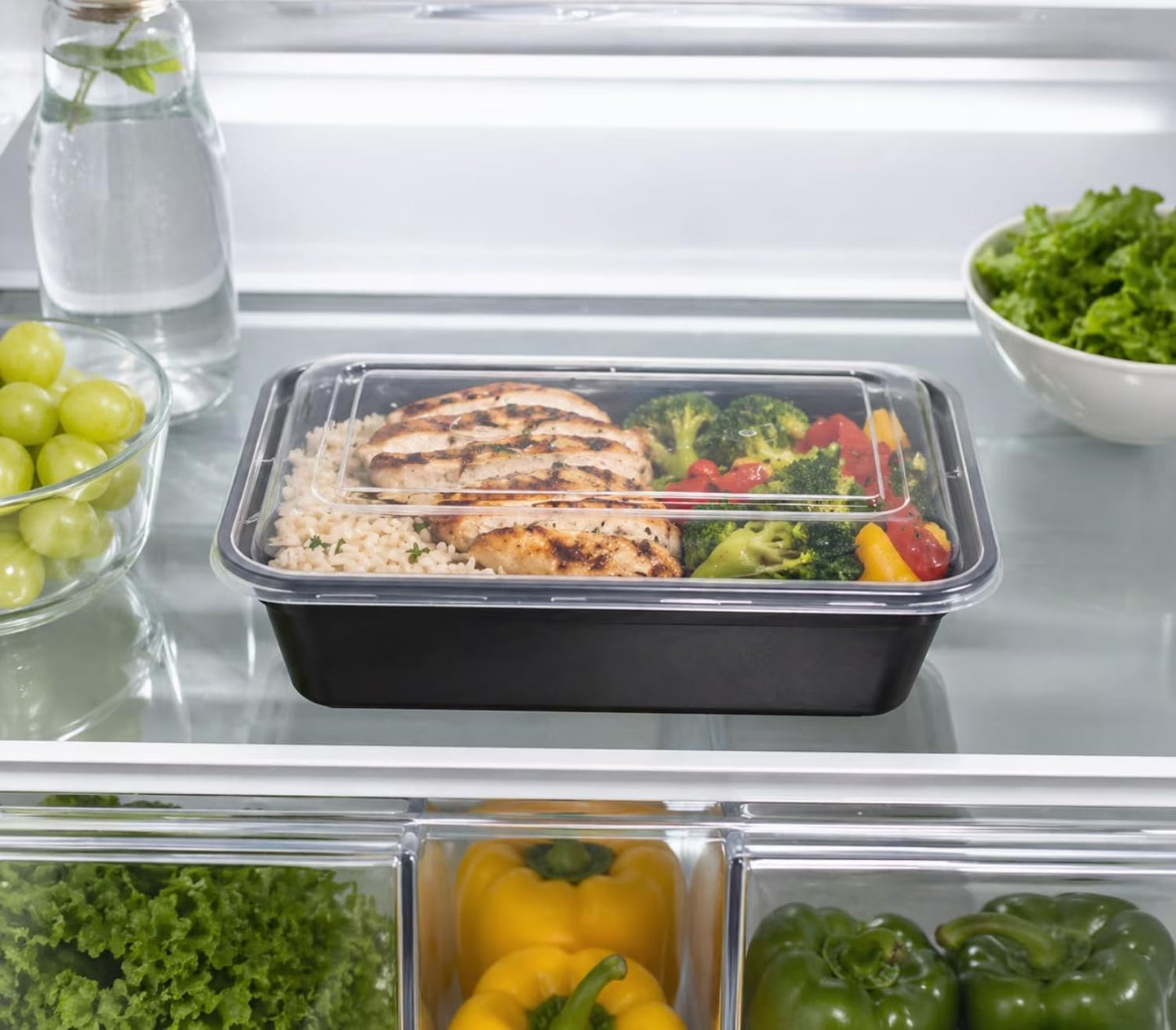 10-Piece Meal Prep Containers with Lids, Single Compartment, BPA-Free, Leak-Resistant, Microwave and Dishwasher Safe, Made for Family Meals and Easy Serving