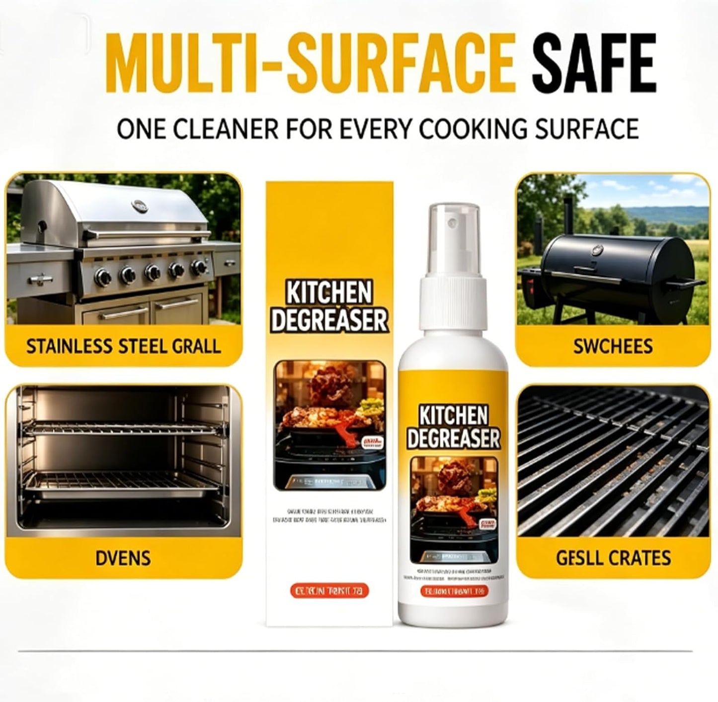Apiastar Greasekiller Spray Grill Cleaner & Heavy Duty Degreaser Spray. Fast-Acting BBQ Grill Cleaning Spray for Outdoor Grease Removal. (2 Pcs)