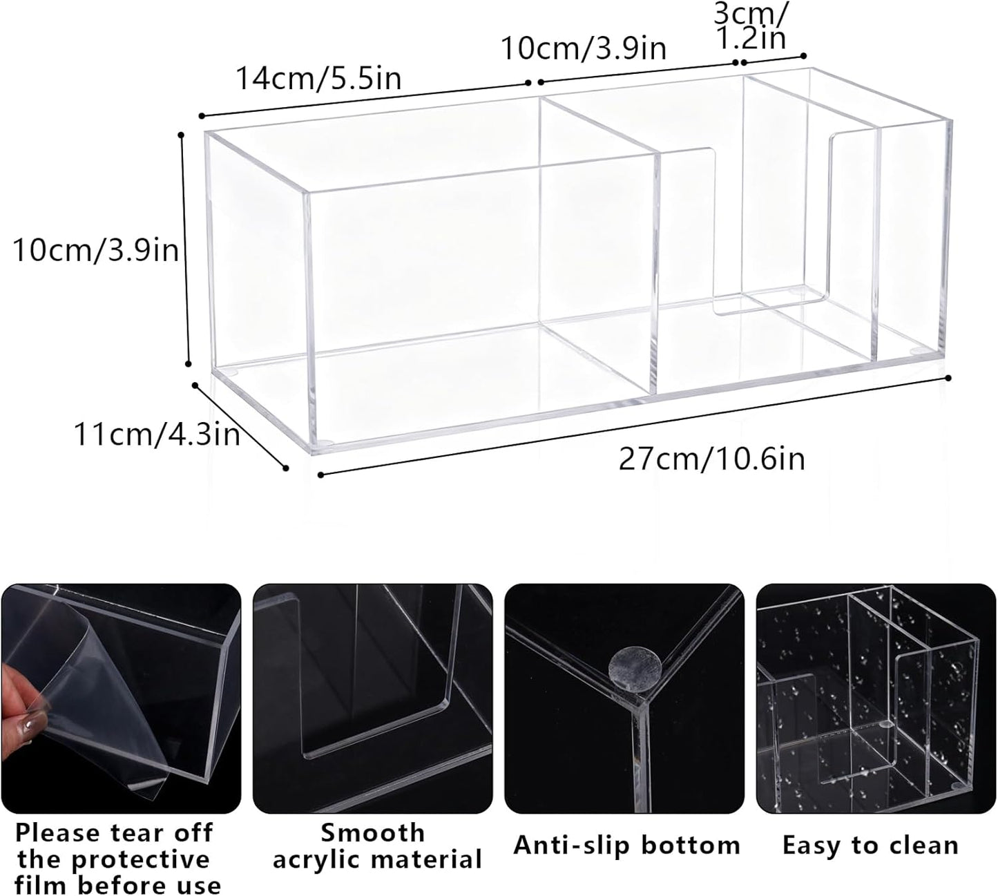 Coffee Cup Holder for Countertop, Acrylic Disposable Cup Organizer Clear Coffee Station Organizer for Cup Lid Stirrers Pod Coffee Bar Accessories