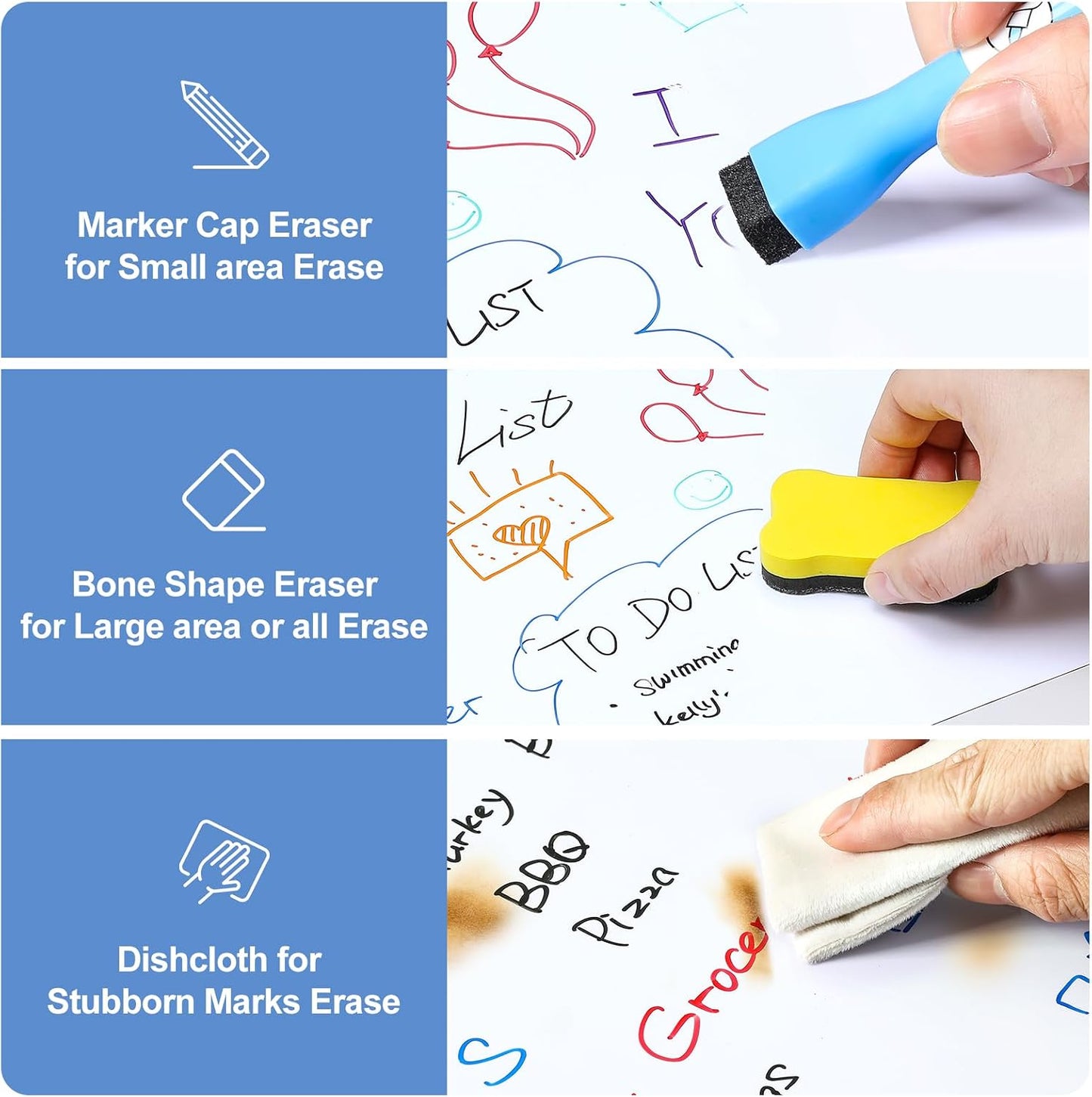 2 PCS Magnetic Dry Erase Whiteboard for Fridge, 14"x11" Reuasble & Erasable White Board Sheet for Refrigerator, Freezer - Smooth & Flexible Magnet Blank Notepad for Home, Kitchen Organizer and Planner