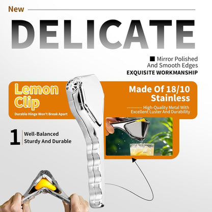 Stainless Steel Lemon Squeezer, Hand Press Citrus Juicer for Lime & Orange