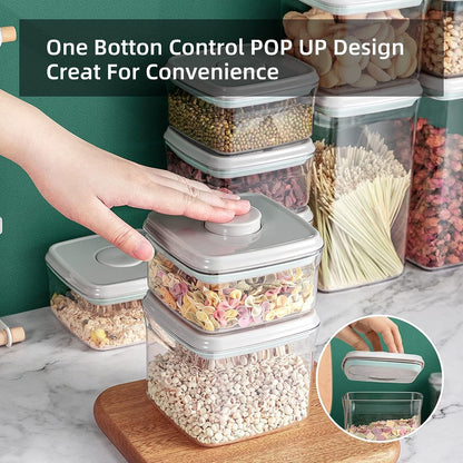 Ankou Airtight Food Storage Container Sets with Lids 6Pcs Pop Containers for Kitchen Pantry Organization BPA-Free Stackable Kitchen Storage Containers for Cereal Flour Sugar (0.5, 1.2, 1.8qt)*2