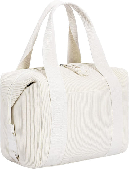 HowFly Lunch Bag Women Lunch Box for Women Cute Corduroy Insulated Lunch Bag Adult Large Cooler Lunch Tote Bags for Work Picnic Beach, Blue