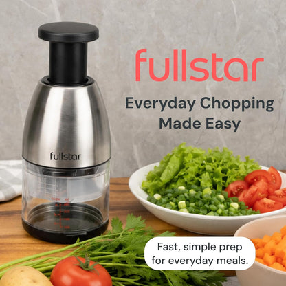 Fullstar Hand Chopper, Manual Vegetable & Onion Chopper, 1 Cup Container