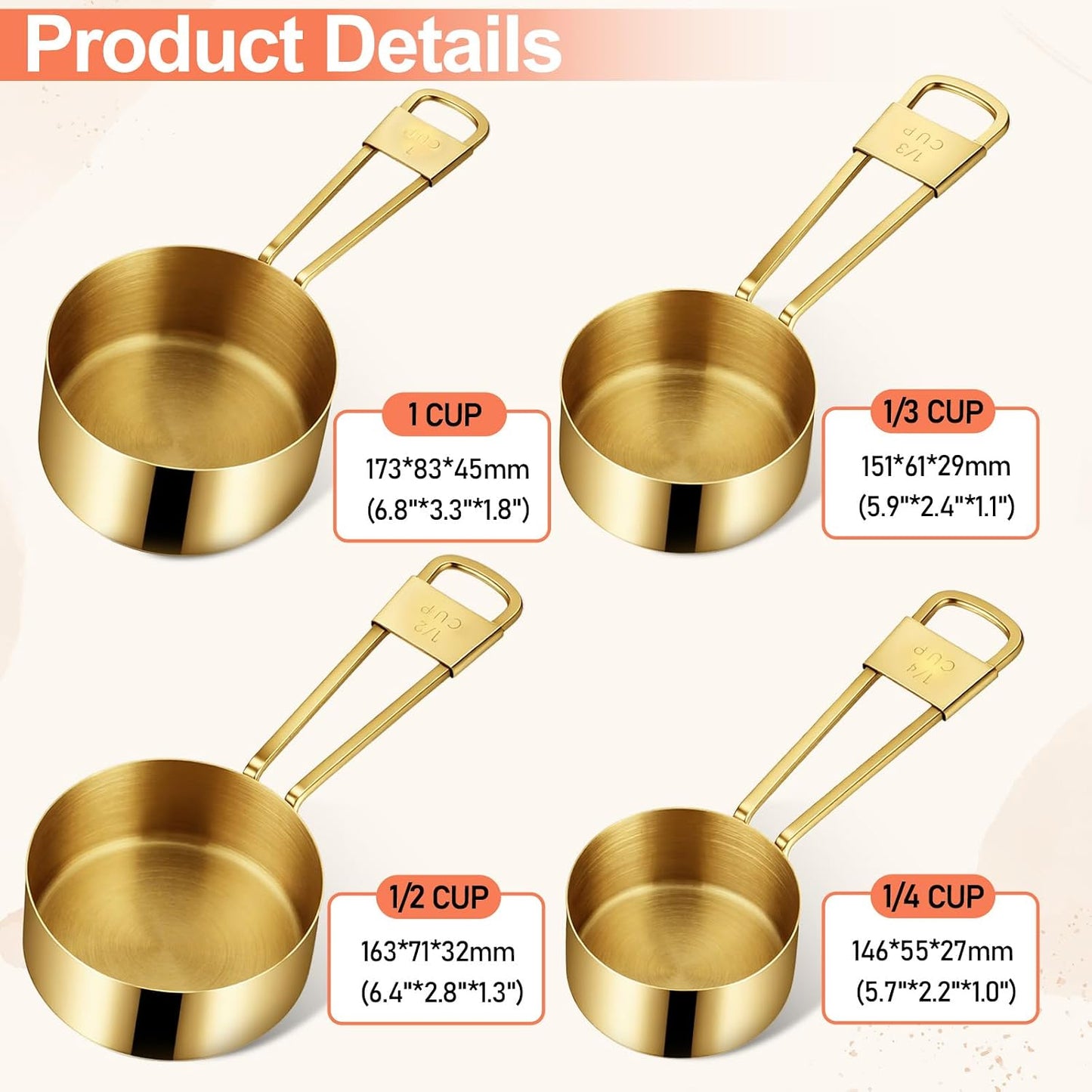 9 PCS Black Stainless Steel Measuring Cups and Spoons Set, Nesting Metal Measuring Cup with Ring Connector for Liquid and Dry Ingredients, Cooking and Baking (Black)