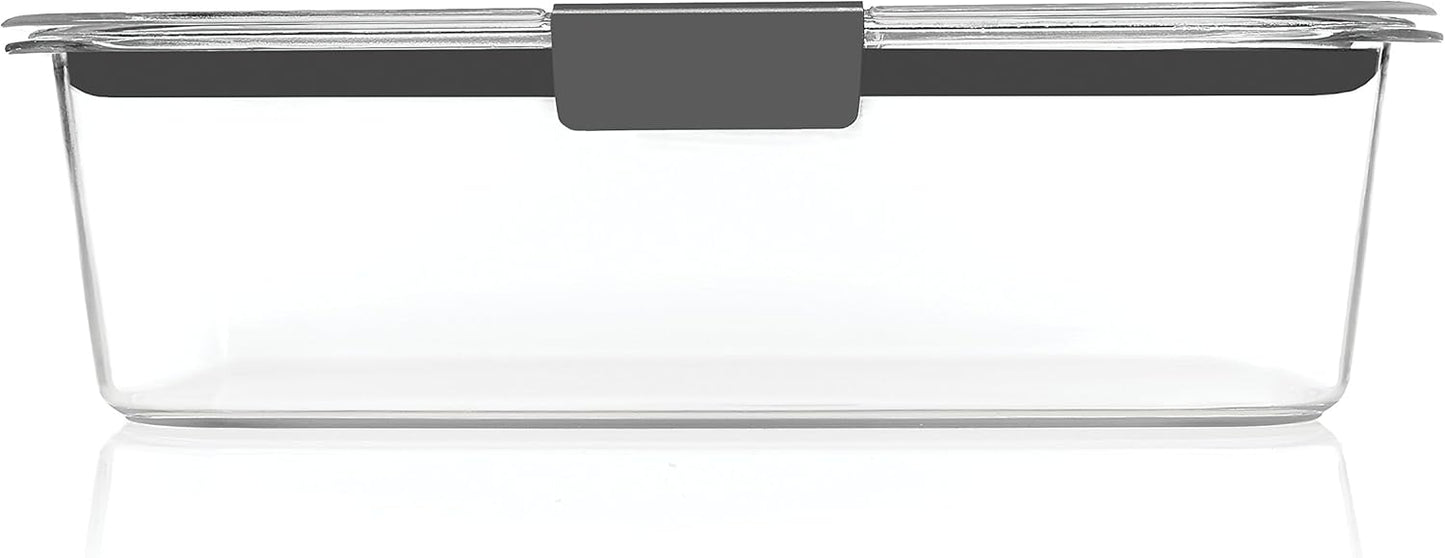 Rubbermaid Brilliance Meal Prep Containers, 2-Compartment Food Storage Containers, 2.85 Cup, 5-Pack, BPA-Free, Clear/Grey
