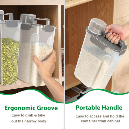TBMax Rice Container 10 Lbs, Cereal Container Oatmeal Storage, Airtight Food Dispenser with Easy-pouring Spout & Handy Cup for Flour Grain Beans, Pet Dog Cat Bird Food Storage Container
