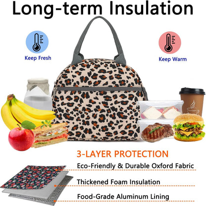 GYEUKHAM Lunch Bag Women, Lunch Box for Adult Men Kids Girls, Small Cute Lunchbox Tote Large Capacity Insulated Lunch Container Cooler for Work School Picnic Travel, Black White Stripes