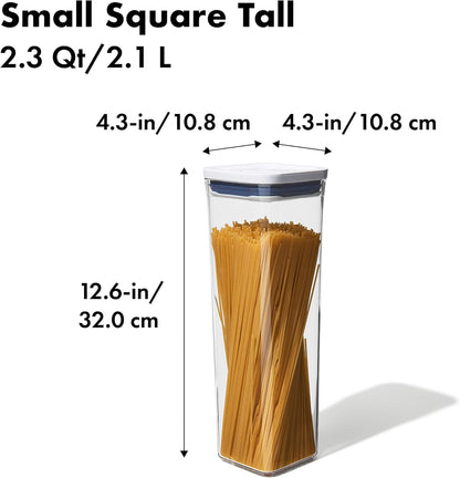 OXO Good Grips POP Container - Airtight Food Storage - Small Square Short 1.1 Qt Ideal for 1 lb of brown sugar or confectioner's sugar