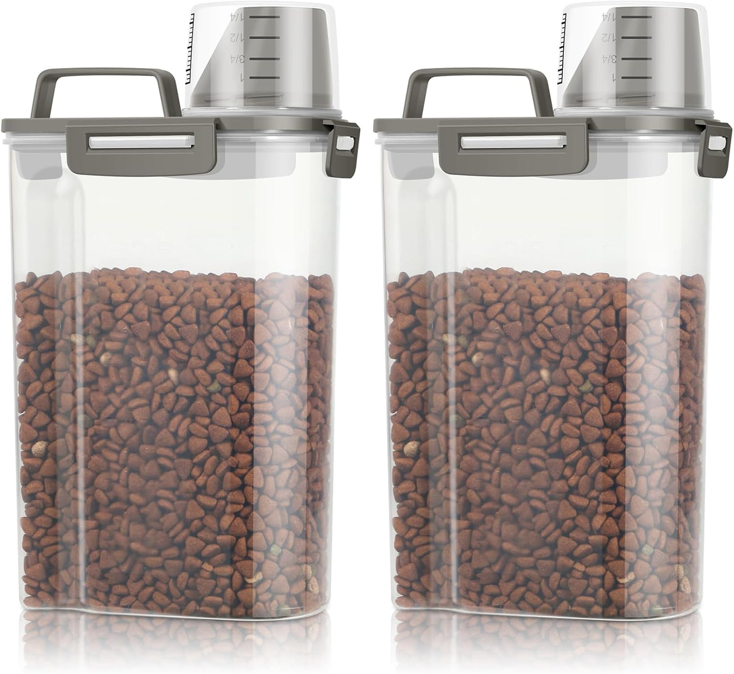 TBMax Pet Food Storage Containers 2 Pack 8-10 Lbs Airtight Dog Food Container Dispenser with Large Spout & Portable Handle, Travel Dog Treat Cat Food Storage Bin Bird Seed Container