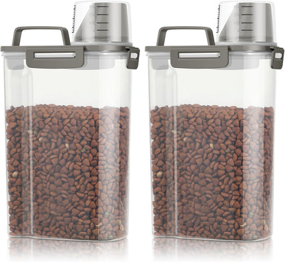 TBMax Pet Food Storage Containers 2 Pack 8-10 Lbs Airtight Dog Food Container Dispenser with Large Spout & Portable Handle, Travel Dog Treat Cat Food Storage Bin Bird Seed Container