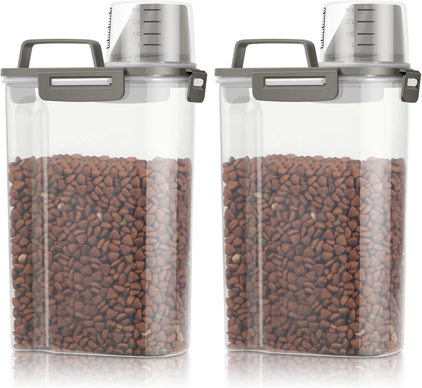 TBMax Pet Food Storage Containers 2 Pack 8-10 Lbs Airtight Dog Food Container Dispenser with Large Spout & Portable Handle, Travel Dog Treat Cat Food Storage Bin Bird Seed Container