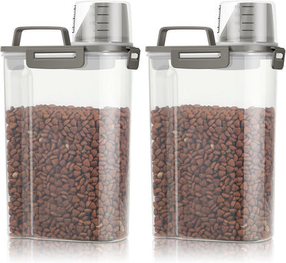 TBMax Pet Food Storage Containers 2 Pack 8-10 Lbs Airtight Dog Food Container Dispenser with Large Spout & Portable Handle, Travel Dog Treat Cat Food Storage Bin Bird Seed Container