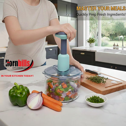Push Chopper with 4 Blades 1000 ML Handy & Compact Chopper