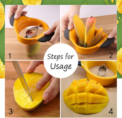 Mango Slicer Fruit Tool for Mangoes Effortless Pitting Mango Cutter 2 Pack