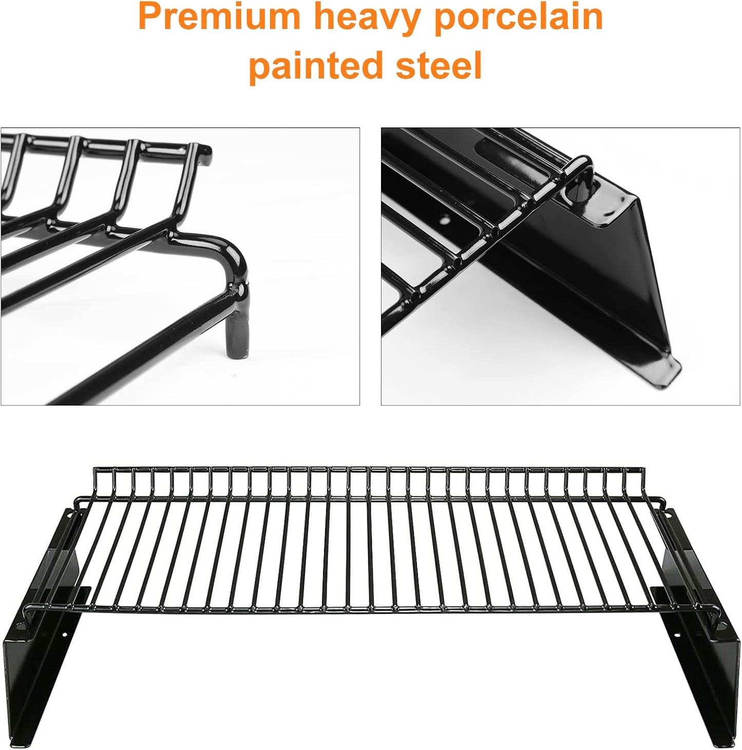 Utheer 2-Pack Griddle Warming Rack for Blackstone 28" Griddles, Stainless Steel Flat Top Grill Accessories | Reversible Rack Adds Prep Space, Foldable Clip-On Design Expands Cooking & Holding Area