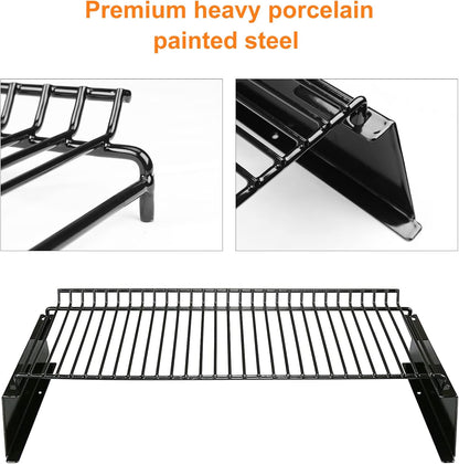 Utheer 2-Pack Griddle Warming Rack for Blackstone 28" Griddles, Stainless Steel Flat Top Grill Accessories | Reversible Rack Adds Prep Space, Foldable Clip-On Design Expands Cooking & Holding Area