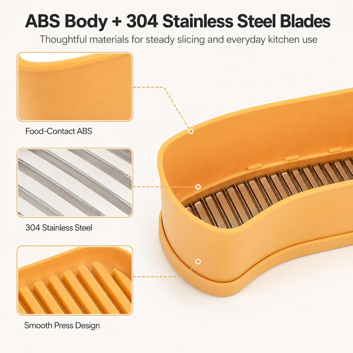 Extra Large One Press Banana Cutter, Multi Fruit & Egg Slicer