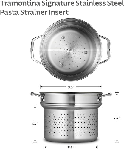 Tramontina Signature Stainless Steel Pasta Strainer Insert for Pot