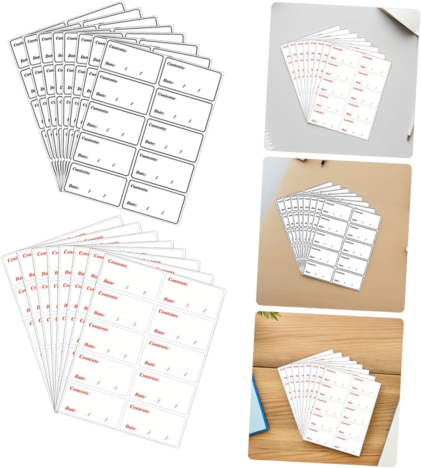 Waterproof Food Date Stickers Labels for Containers, 400pcs Self-Adhesive Removable Refrigerator and Freezer Storage Labels for Home and Restaurant Use