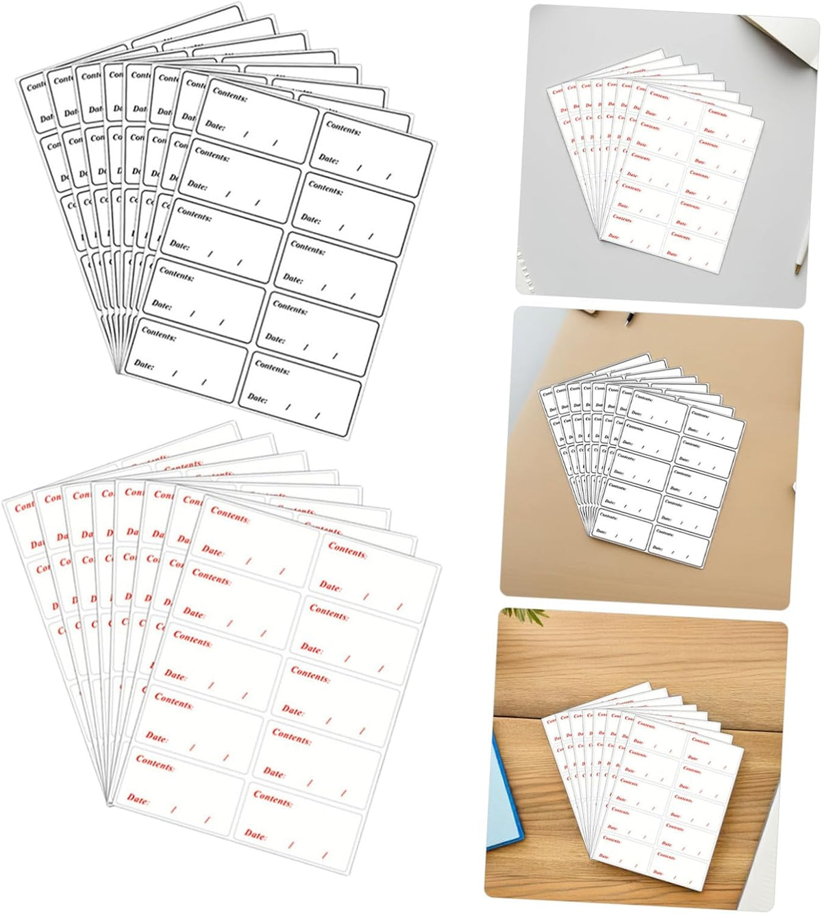 Waterproof Food Date Stickers Labels for Containers, 400pcs Self-Adhesive Removable Refrigerator and Freezer Storage Labels for Home and Restaurant Use