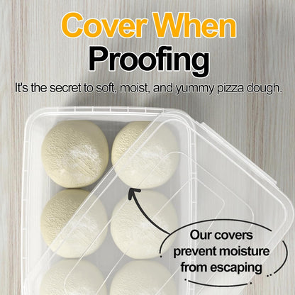 14 L Dough Proofing Container with Lid, 4-Pack Dough Rising Box