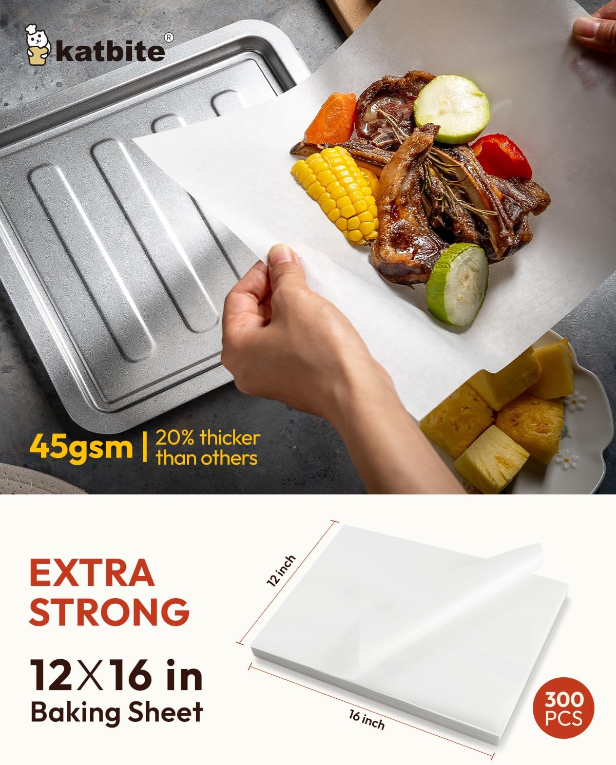 Katbite Hamburger Patty Paper 1000Pcs, 5.5"x5.5" Non Stick Parchment Paper Squares Sheets for Patty Seperate, Burger Press, Ground Beef, Freezing or Candy Wrappers, Use for Oven, Microwave or Freezer