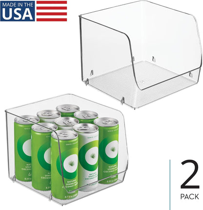 iDesign Open-Front Storage Bin - All-Purpose Bin for Kitchen, Bathroom, or Office - Clear - Made in USA