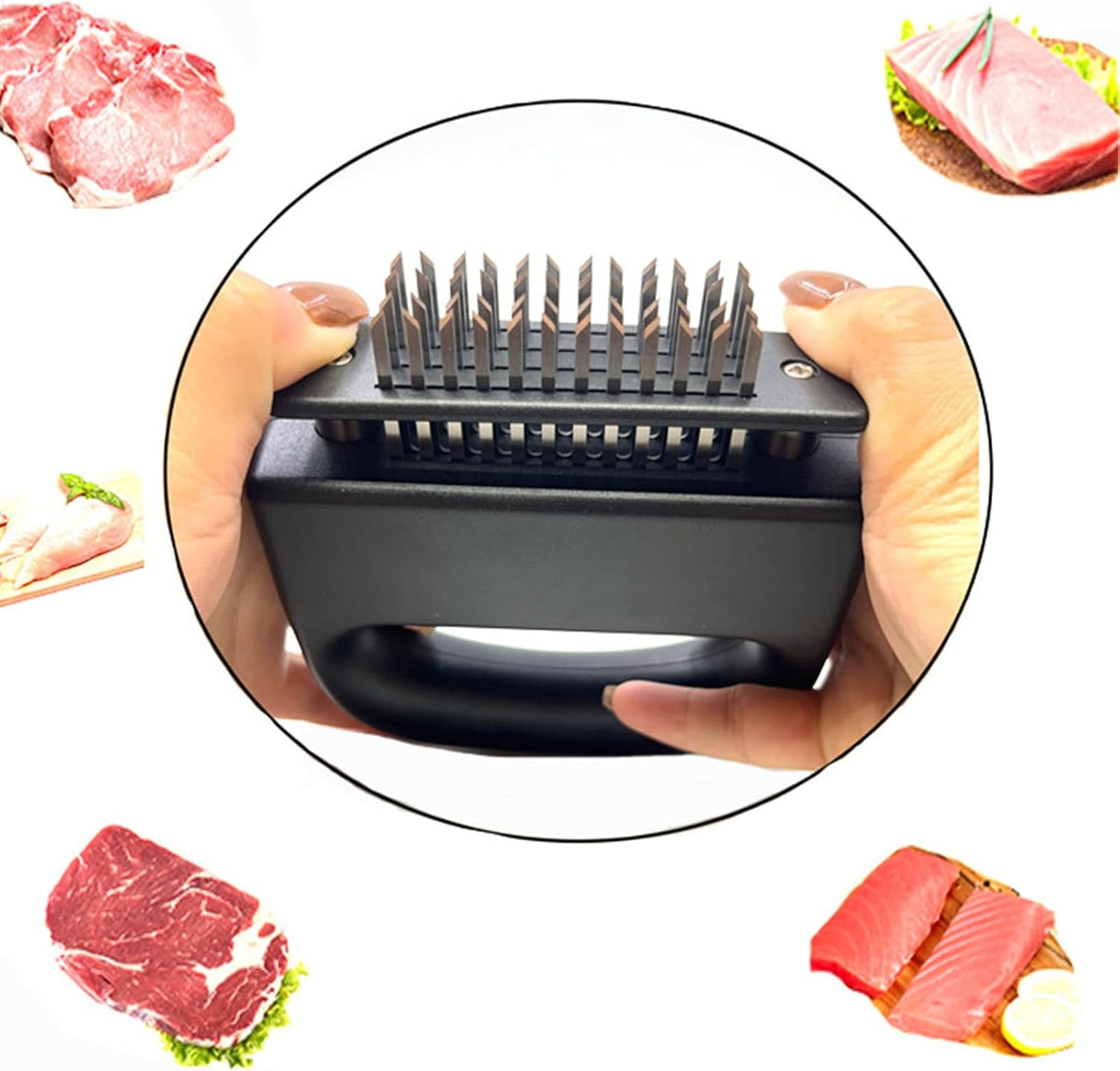 Meat Tenderizer Tools with 48 Stainless Steel Blades Cooking for Your Kitchen