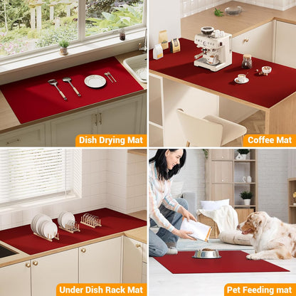 Food Grade Silicone Table Protector Mat 47x24 Inch, Heat Resistant Desk Pad for Baking/Painting/Resin/Welding, Non-Slip Waterproof Surface Easy Clean (3 Colors) (Gray)