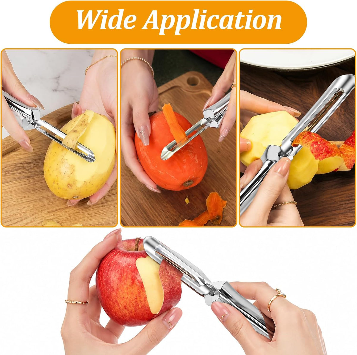 4PCS Green Onion Slicer Set, Scallion Shredder and Green Onion Cutter, Efficient Vegetable Shredder Tool with Two Straight Peelers for Kitchen Food Preparation, Durable Shredding Knife