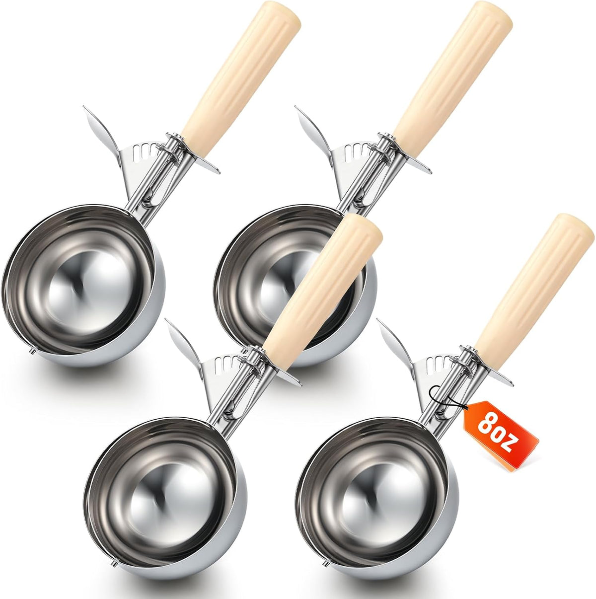 Reallnaive Ice Cream Scooper with Trigger, 4 oz, Gray