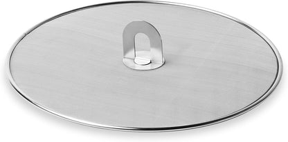Homestia Splatter Screen for Kitchen, Stainless Steel Fine Mesh Splatter Screen for Frying Pan, 10” Grease Splatter Guard with Fold Flat Knob