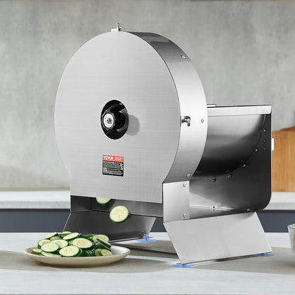 VEVOR Manual Vegetable Fruit Slicer, 0-0.5"/0-12mm Thickness Adjustable Commercial Slicer Machine, Stainless Steel Food Cutter Slicing Machine with 2 Spare Blades, for Potato, Cucumber, Lemon, Tomato