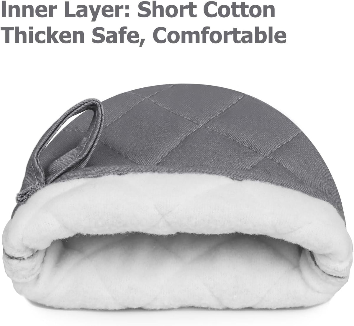 Goldmeet Mini Oven Mitts 2-Pack, 7"x5.5", 500°F Silicone Grip, Gray