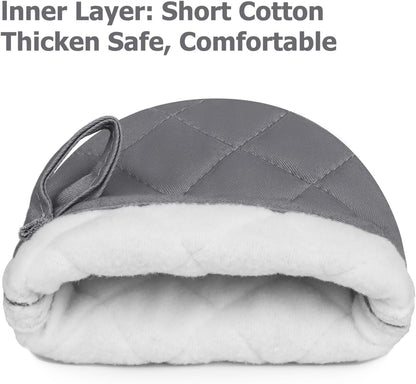 Goldmeet Mini Oven Mitts 2-Pack, 7"x5.5", 500°F Silicone Grip, Gray