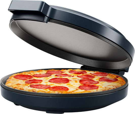 Chefman Everything Maker & Pizza Oven – 1440W Countertop Electric Pizza Maker with 12” Nonstick Cooking Plates, Plus Makes Quesadillas, Omelettes and More, with Indicator Lights and Vertical Storage