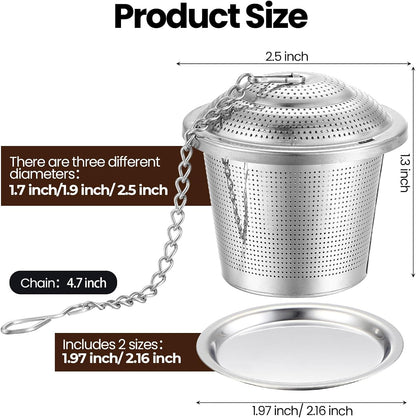 Zopeal Tea Infuser Stainless Steel Strainer with Chain, Medium