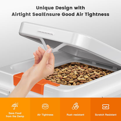 Stainless Steel Dog Food Storage Container 22LB, Airtight Pet Food Bin with One-Touch Lid, Large Capacity Metal Storage for Dog & Cat Food, Keeps Food Fresh, Odor-Proof & Easy to Clean