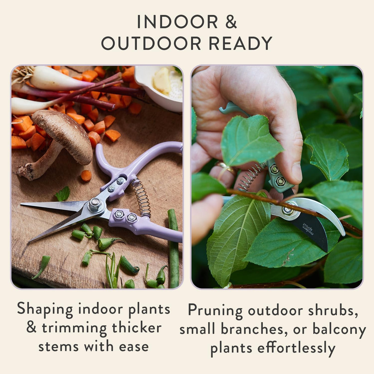 Modern Sprout Hand Pruners+Shears Set w/Blister - Gardening Tools - Sage